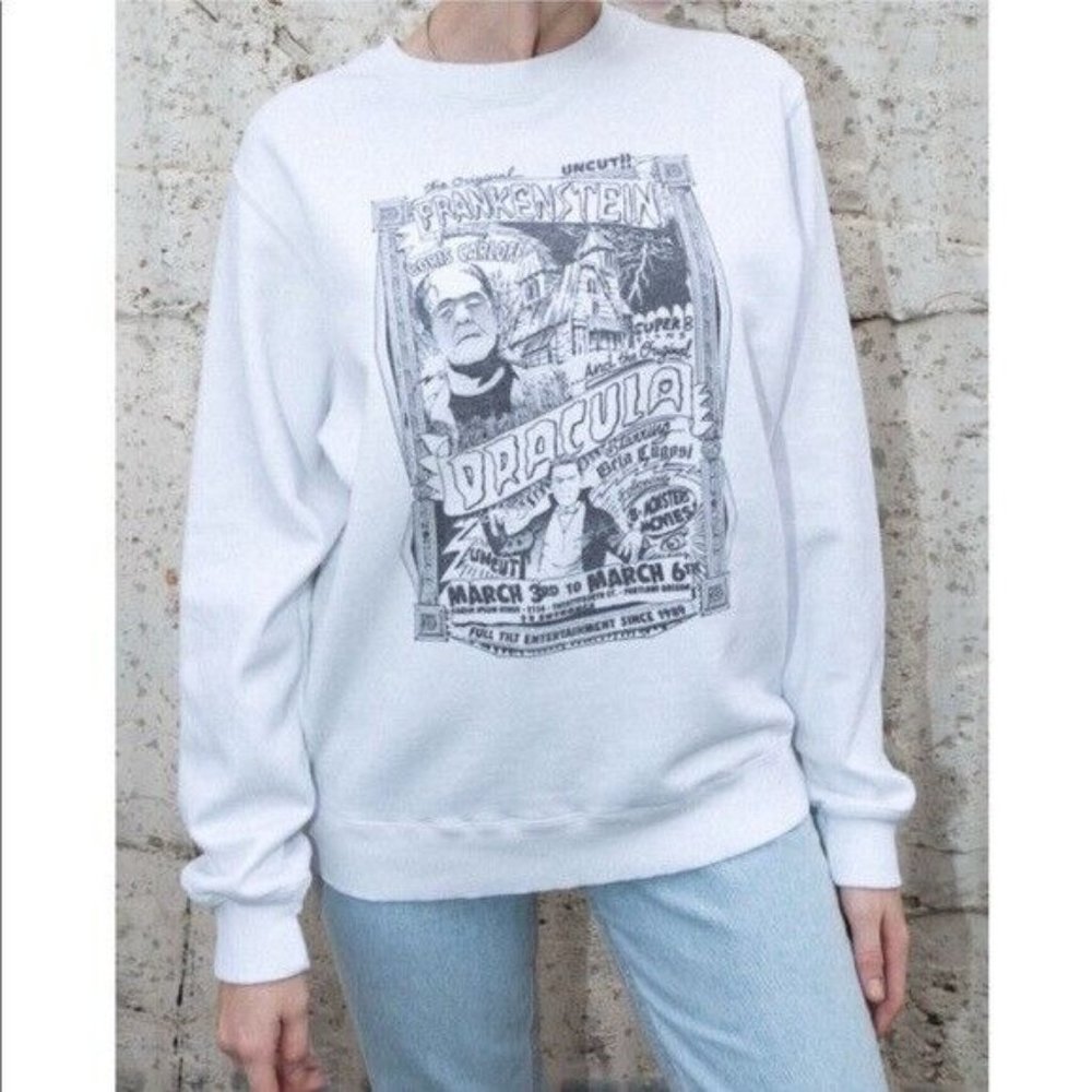 John Galt Womens Frankenstein Erica Movie Monster Graphic Sweatshirt S/M